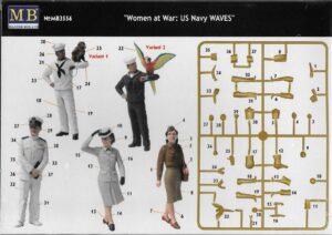4 Fig Women at War Master Box 3556 WWII US Navy WAVES plastic model kit 1/35 