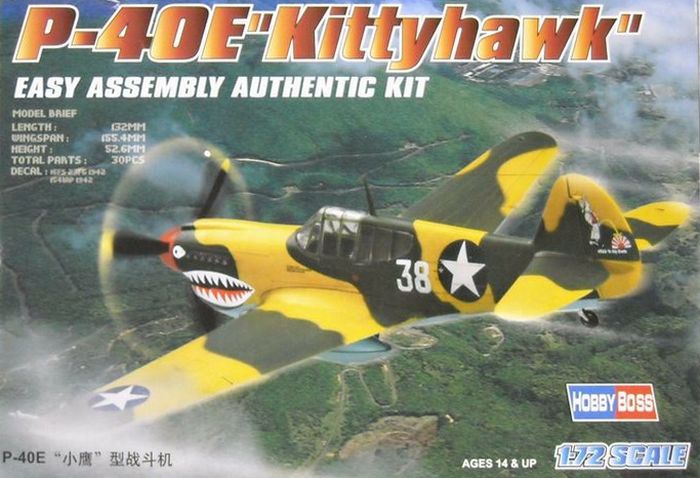 Hobby Boss 1/72 Curtiss P-40E Kittyhawk Easy Assembly # 80250 @ 